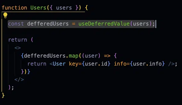 Use case of UseDefferedValue
