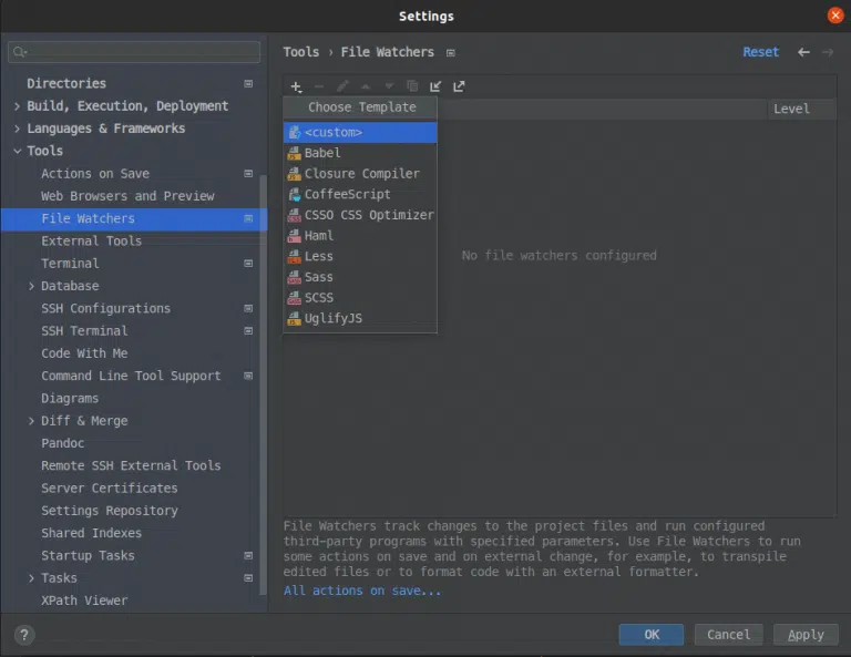 PHP Storm file watchers